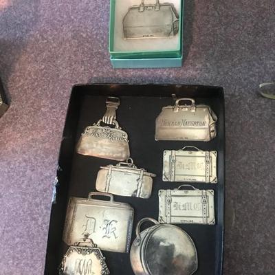 Vintage sterling silver luggage tags