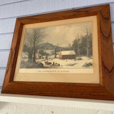 Framed Vintage Currier & Ives Winter Prints