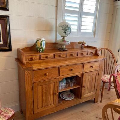 Solid Oak Step-back Cupboard