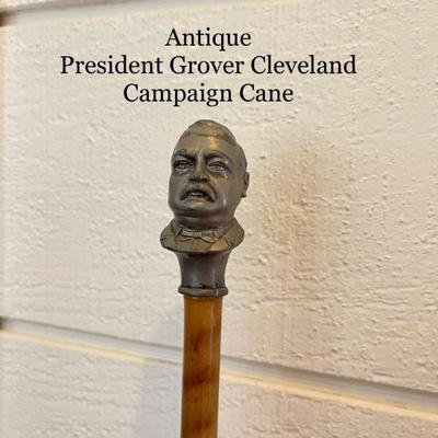 Antique President Grover Cleveland Campaign Cane