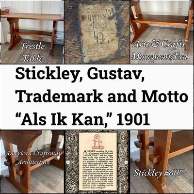 Antique Stickley Trestle Table