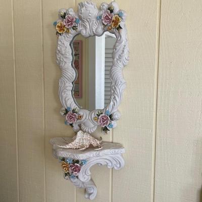 Capodimonte Porcelain Mirror & Wall Console