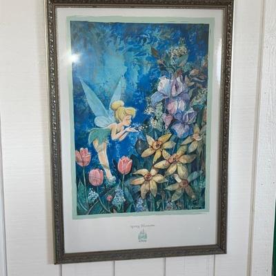 Signed Disney Lithograph Tinkerbell â€œSpring Blossomsâ€