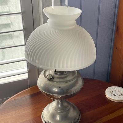 Converted Rayo Nickel Plated Kerosene Lamp