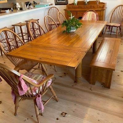 Solid Oak Dining Table & Chairs