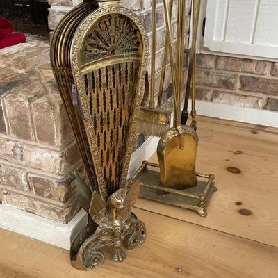 Folding Phoenix Fireplace Screen