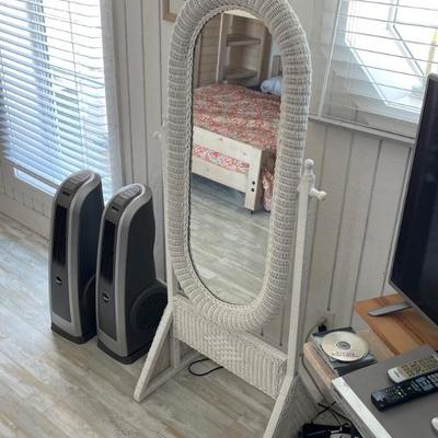 Wicker Floor Mirror