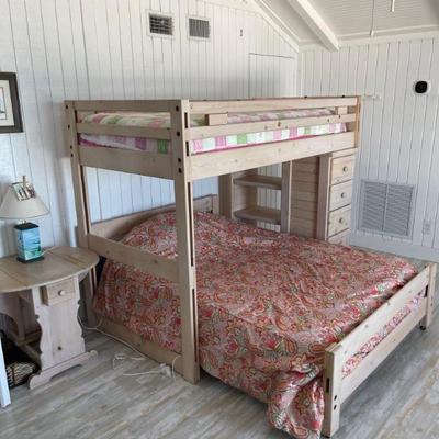 Large Bunk Bed w/ Built-in Drawers & Shelves (on the top floor)