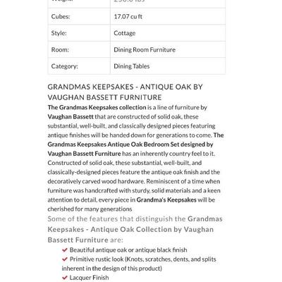 Grandmaâ€™s Keepsakes Antique Oak Furniture designed by Vaughan Bassett