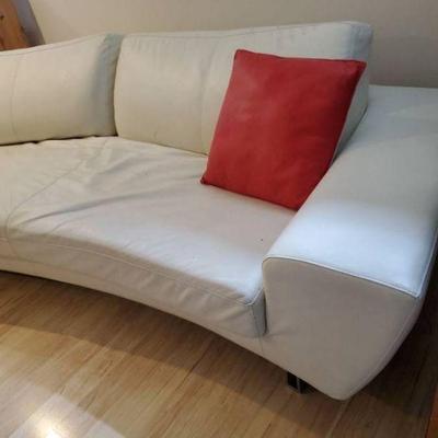 Nice Mid-century Style Curved White Couch