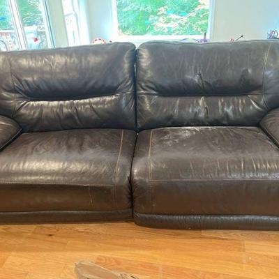 Ashley leather recliner couch , works and reclines (92â€)