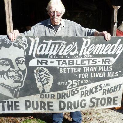 HUGE tin advertising sign