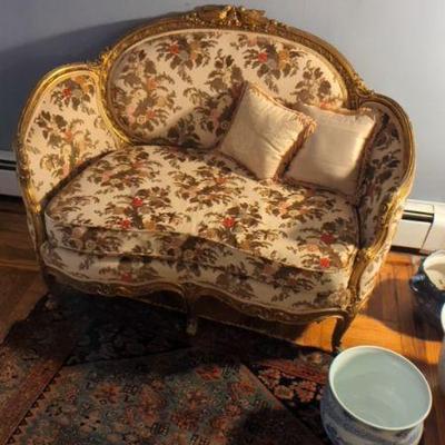Antique French Carved Settee 