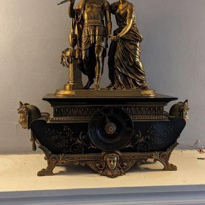 Late 19th Century French Roman figural Mantle Clock 