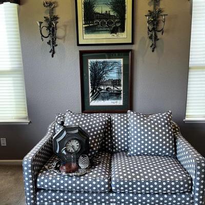 Custom Polka Dot Loveseat
W/ extra seating pillow