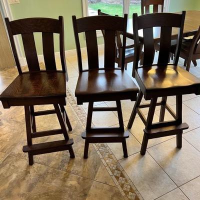 3 Amish bar stools. 