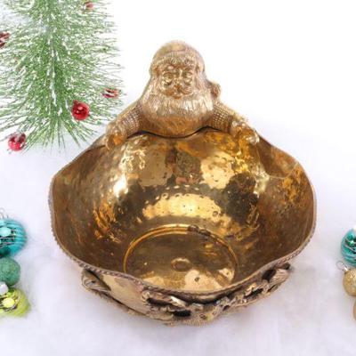 Brass Santa Bowl