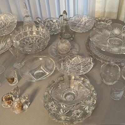 Crystal and clear glass