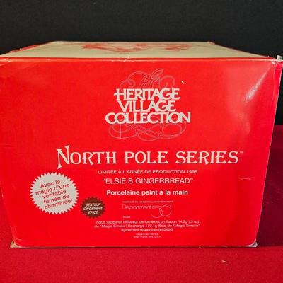  Department 56 North Pole Series- Elsie's Gingerbread w/ Real Smoking Chimney- Limited Production 1998Â 