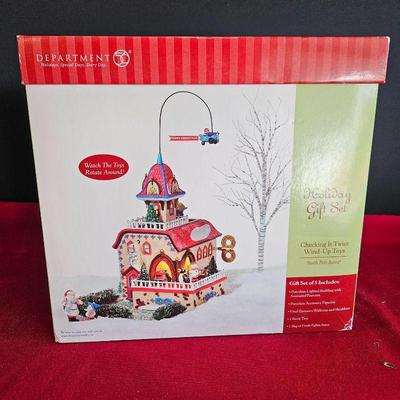Department 56- North Pole Series "Checking It Twice Wind-Up Toys" Holiday Set