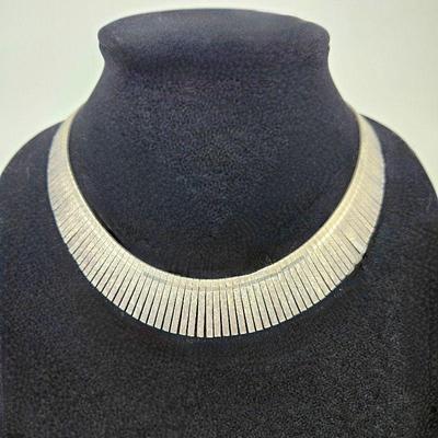 Choker Style Sterling Silver Necklace 16 1/2