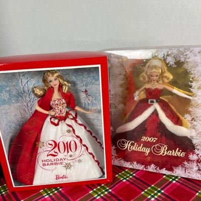 Lot #SB 472 - Mattel 2007 Holiday Barbie # K7958 plus Collector's Holiday Barbie 2010 - Model R4545