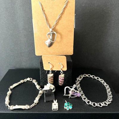  Lot of Sterling Silver Jewelry - Necklaces, Pendants, Bracelets, Earrings, and Ring.