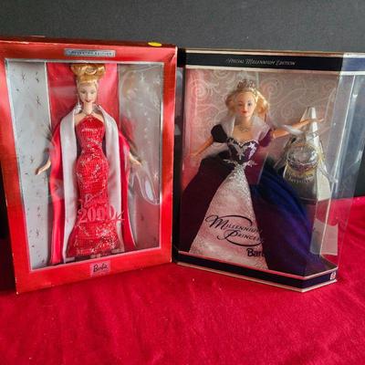 Lot #SB 471 - Mattel Barbie 2000 Collector's Edition 24709 & Millennium Barbie 2000 Blue Dress 24154