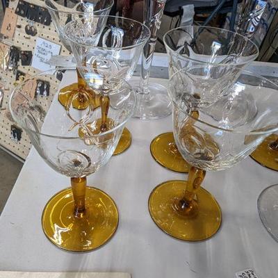 Glassware Amber 1920s-30s Antique sherry/aperitif glasses set of 5 $25 for all