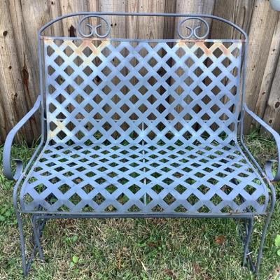 metal glider bench