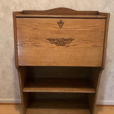$99 used in foyer/secretary wooden 
47"H 30"L 12"depth  