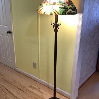 $48 floor lamp with decorated dome shade 62