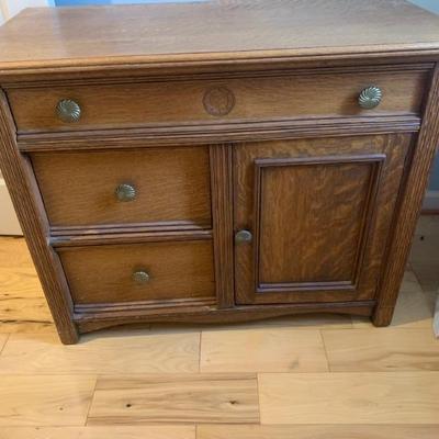 $139 wooden chest, dove tail 28"H 35"W 18"depth