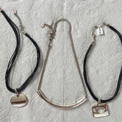 DDD165- (3) Silvertoned Necklaces With Pendants