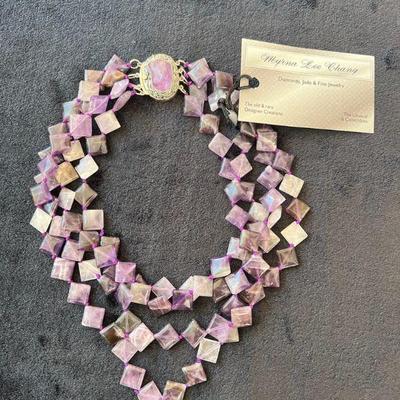 DDD102- Vintage Myrna Lee Amethyst Necklace 