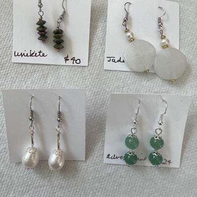 DDD124- Assorted Myrna Lee Earrings Jade/Unakite & More