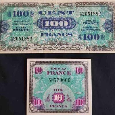 DDD037 - Vintage Paper Currency France