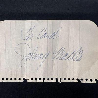 DDD416- Johnny Mathis Penned Autograph On Paper
