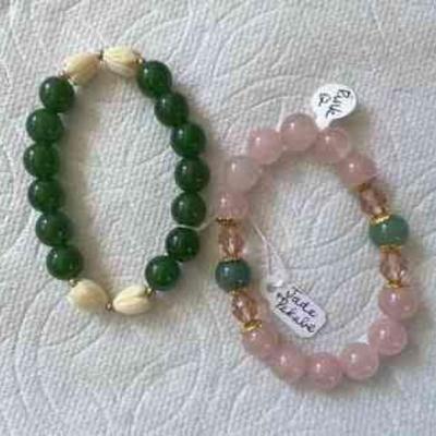 DDD106- Myrna Lee Bracelets (Jade/Pikake/Pink Quartz)