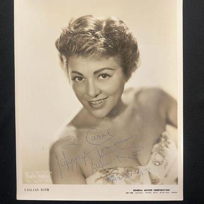 DDD409- Autographed Photo Of 1930â€™s Singer Lilian Roth