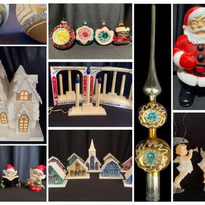 IT'S CHRISTMAS TIME!  Vintage CHRISTMAS and MORE - SHINY BRITE, LLADRO, HOMCO, BLOWN GLASS ORNAMENTS, PUTZ STYLE HOUSES, HALLMARK  ORNAMENTS