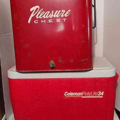 Vintage Pleasure Ice Chest and Coleman Ice Chest