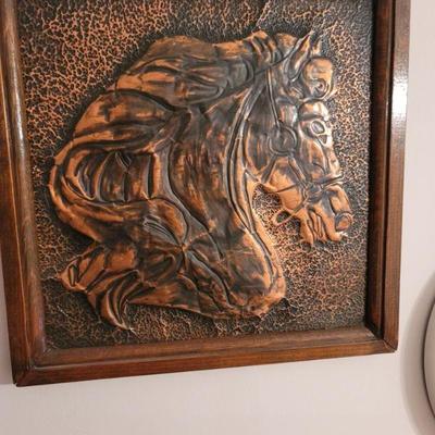 Copper hammered horse picture