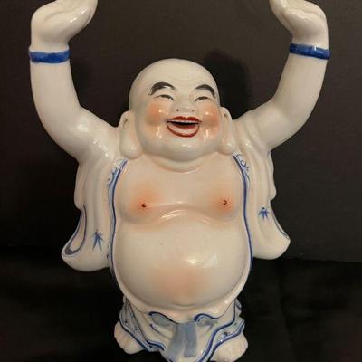 Ceramic happy Buddha figurine from Japan 