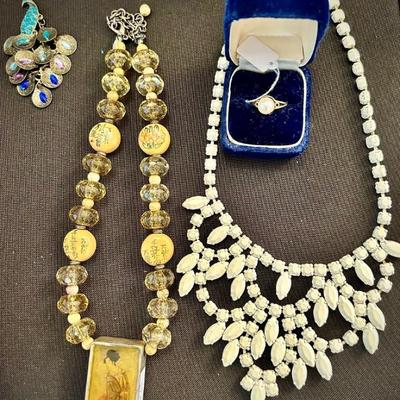 Vintage and newer costume and semi-precious jewelry