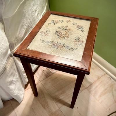Needlepoint end table