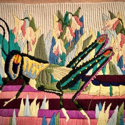 Needlepoint grasshopper