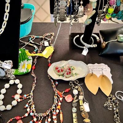 Vintage and newer costume and semi-precious jewelry