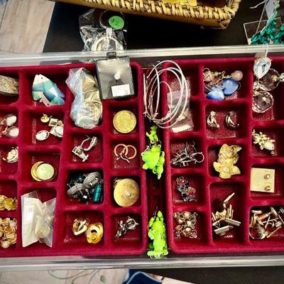Vintage and newer costume and semi-precious jewelry