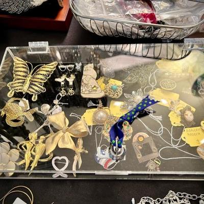 Vintage and newer costume and semi-precious jewelry